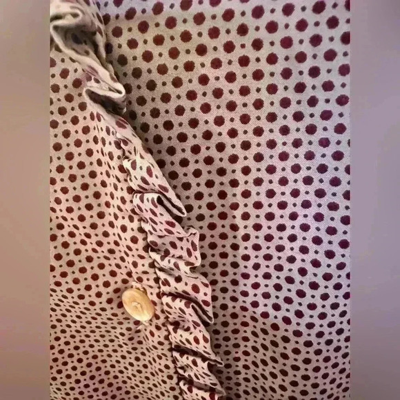 Vintage ALLYSON HOLLEY Top/Blouse Mauve BUTTON UP Silky RUFFLES XL - Picture 3 of 9